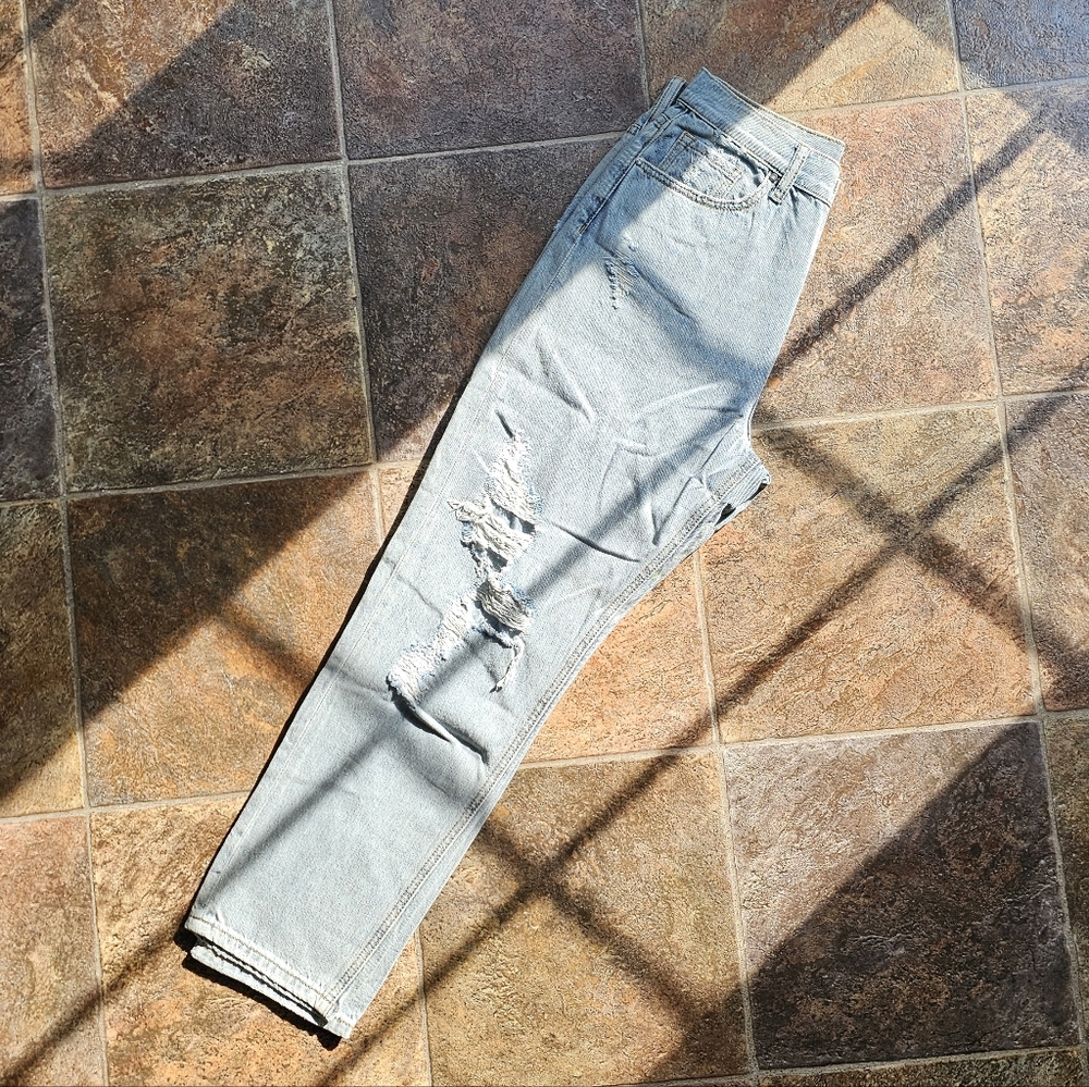 Insane Gene, High Rise Ripped Ankle Girlfriend Jeans - Picture 9 of 9